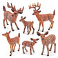 Gemini&Genius 6Pcs Deer Toys, Jungle Animal Deers with Cubs for Miniature Scenery Decorations, Birthday Cake Topper, Woodland Ba