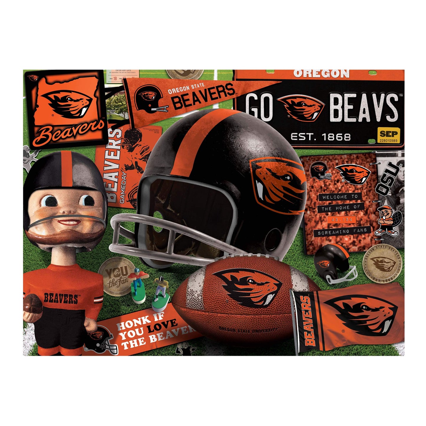 Youthefan Ncaa Oregon State Retro Series Puzzle - 500 Pieces, Team Colors, Large