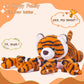 Earthsound Tiger Mom And Baby Stuffed Animal Mommy Plush Toy,16   Cute Small Mama Soft Toy With Mini Little Babies,Family Set Gi