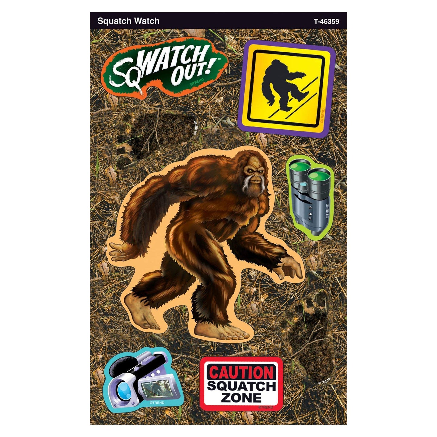 SQUATCH WATCH LARGE STICKERS 64 CT