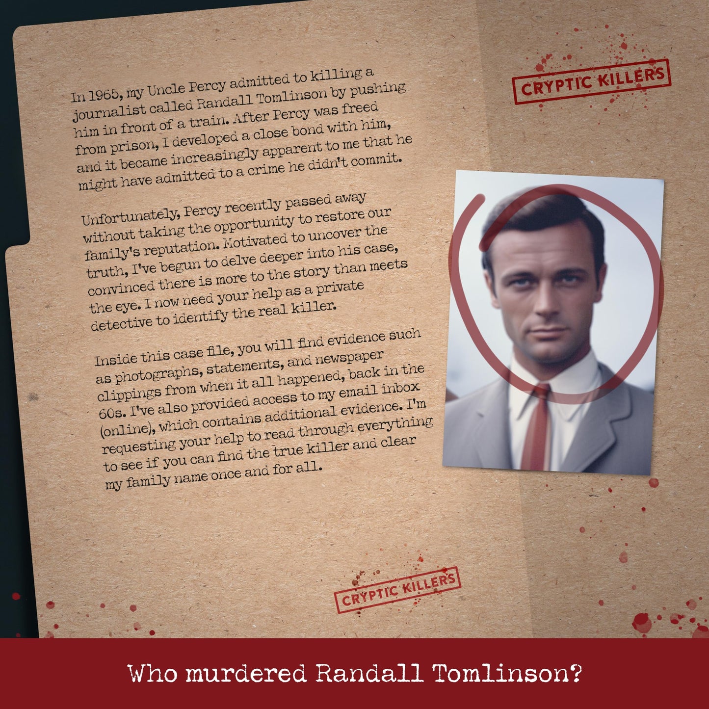 Cryptic Killers Murder in Market Hill - Unsolved Murder Mystery Game, Paper, Ideal for Parties & Date Nights