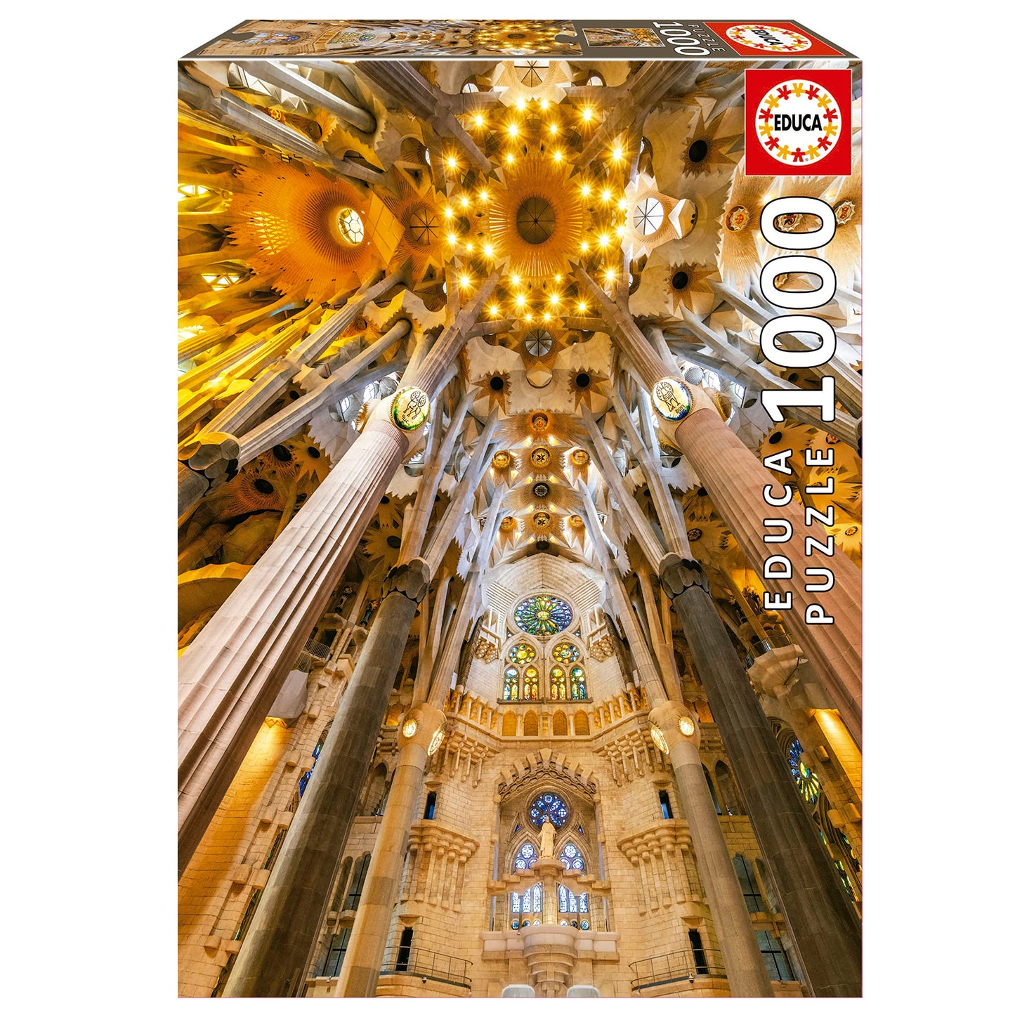Educa - Modernism - Sagrada Familia Interior - 1000 Piece Jigsaw Puzzle - Puzzle Glue Included - Completed Image Measures 26.77' X 18.9' - Ages 14+ (19614)