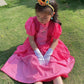 Ruichangxin Princess Peach Cosplay Costume Dress Girls Princess Peach Dress With Crown Gloves And Earrings Party Dress Up