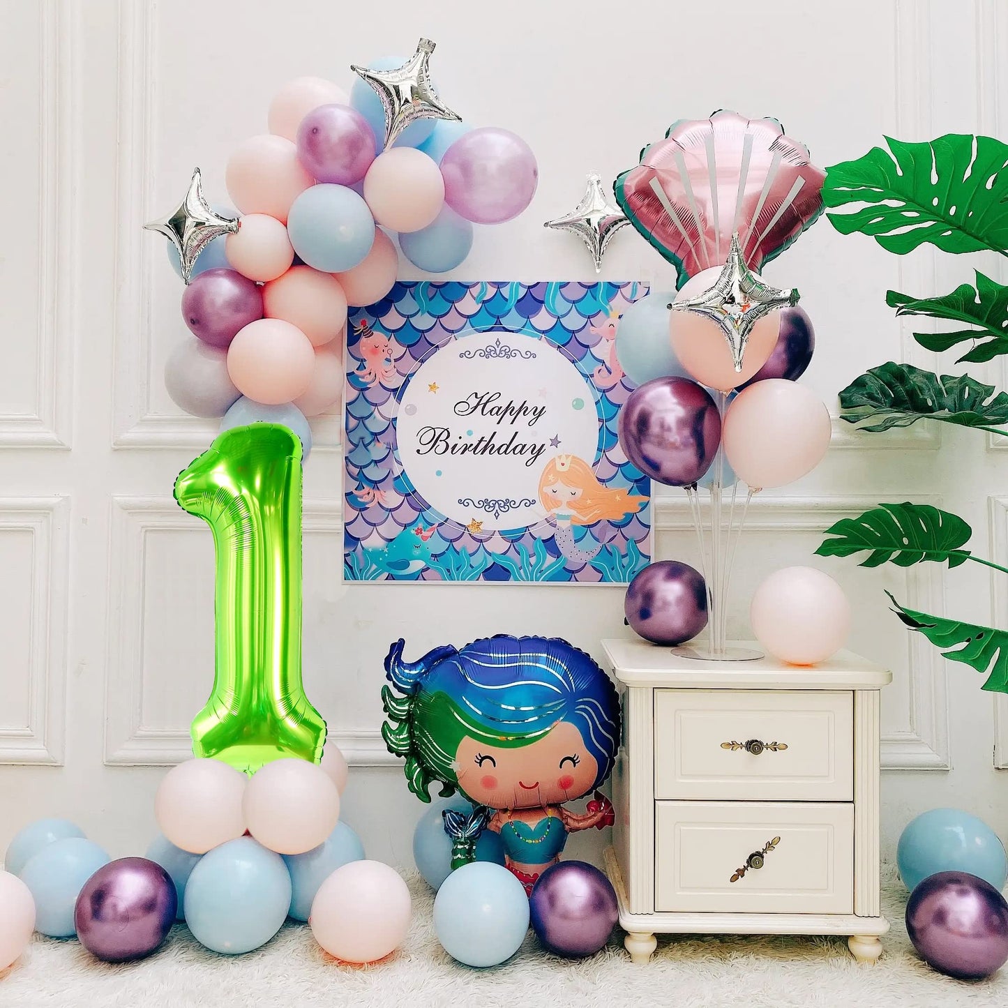 Smlpuame 40 Inch Number Balloon 0-9 Green Large Number 1 Balloons,Digital Balloons For Birthday Party Celebration Decorations Su