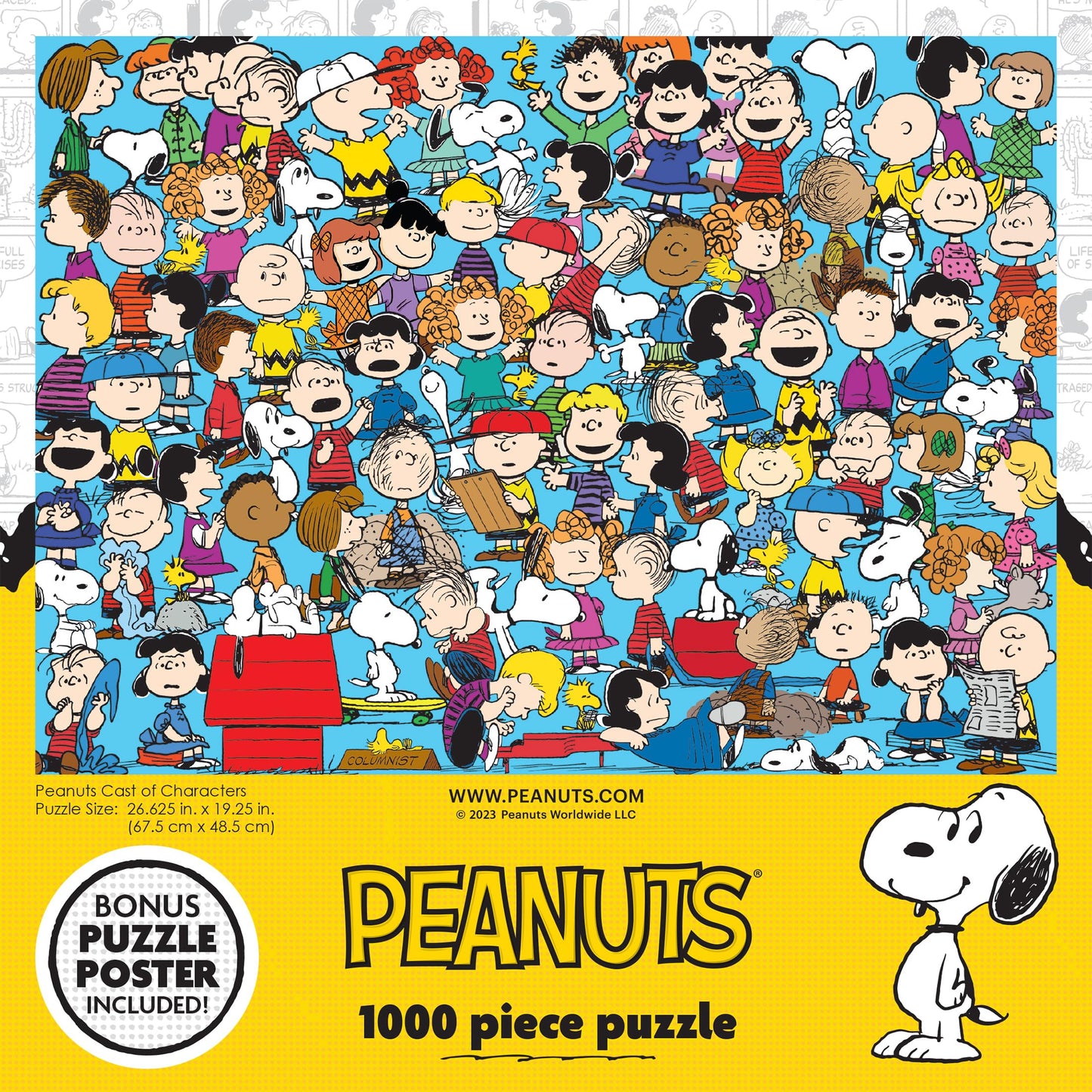 RoseArt 1000 Piece Jigsaw Puzzle - Peanuts Cast of Characters - Multi-colored - Model 8683ZZA - Fun for Adults