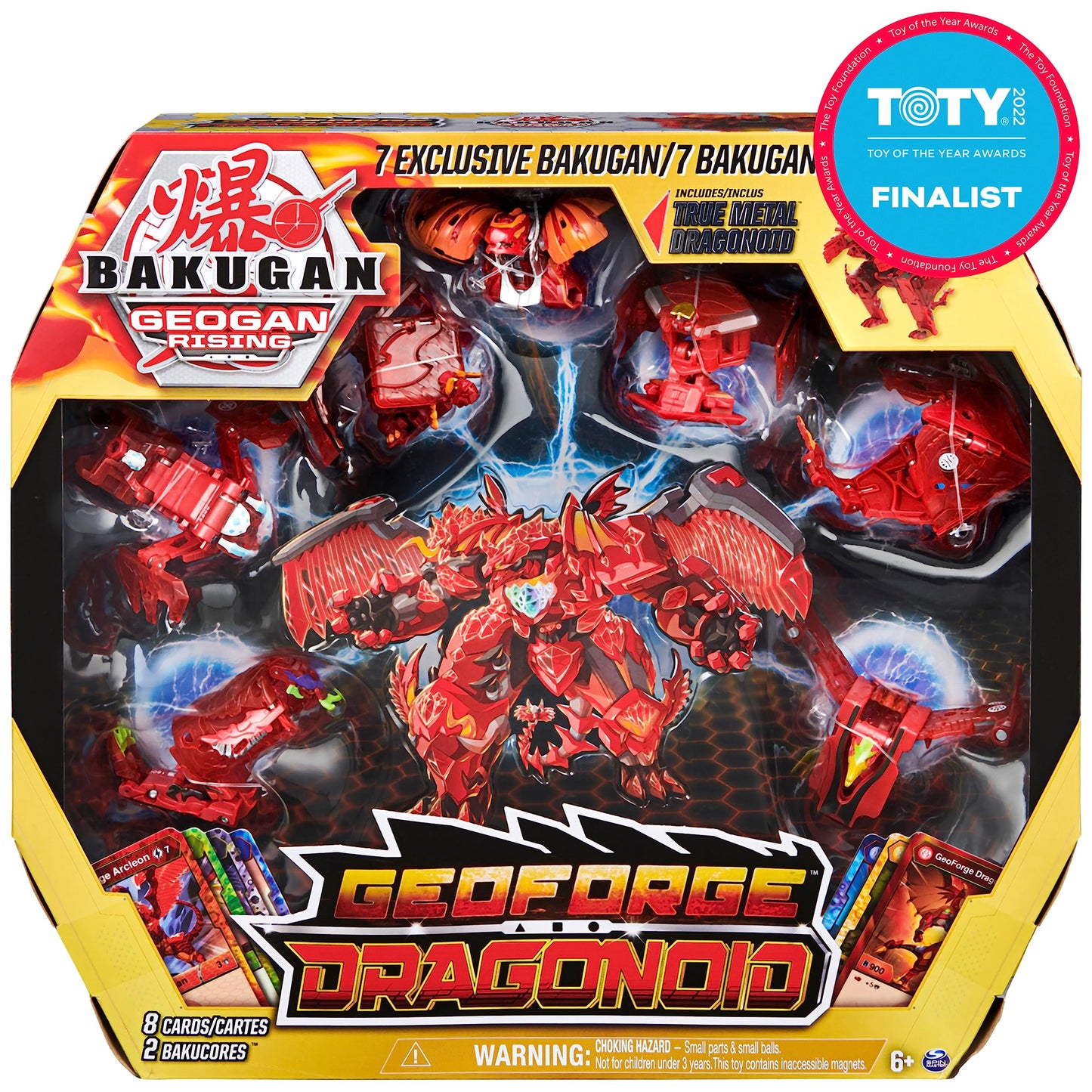 Bakugan GeoForge Dragonoid  7-in-1 Includes limited availability True Metal Dragonoid and 6 Geogan Collectibles  Kids Toys for Boys
