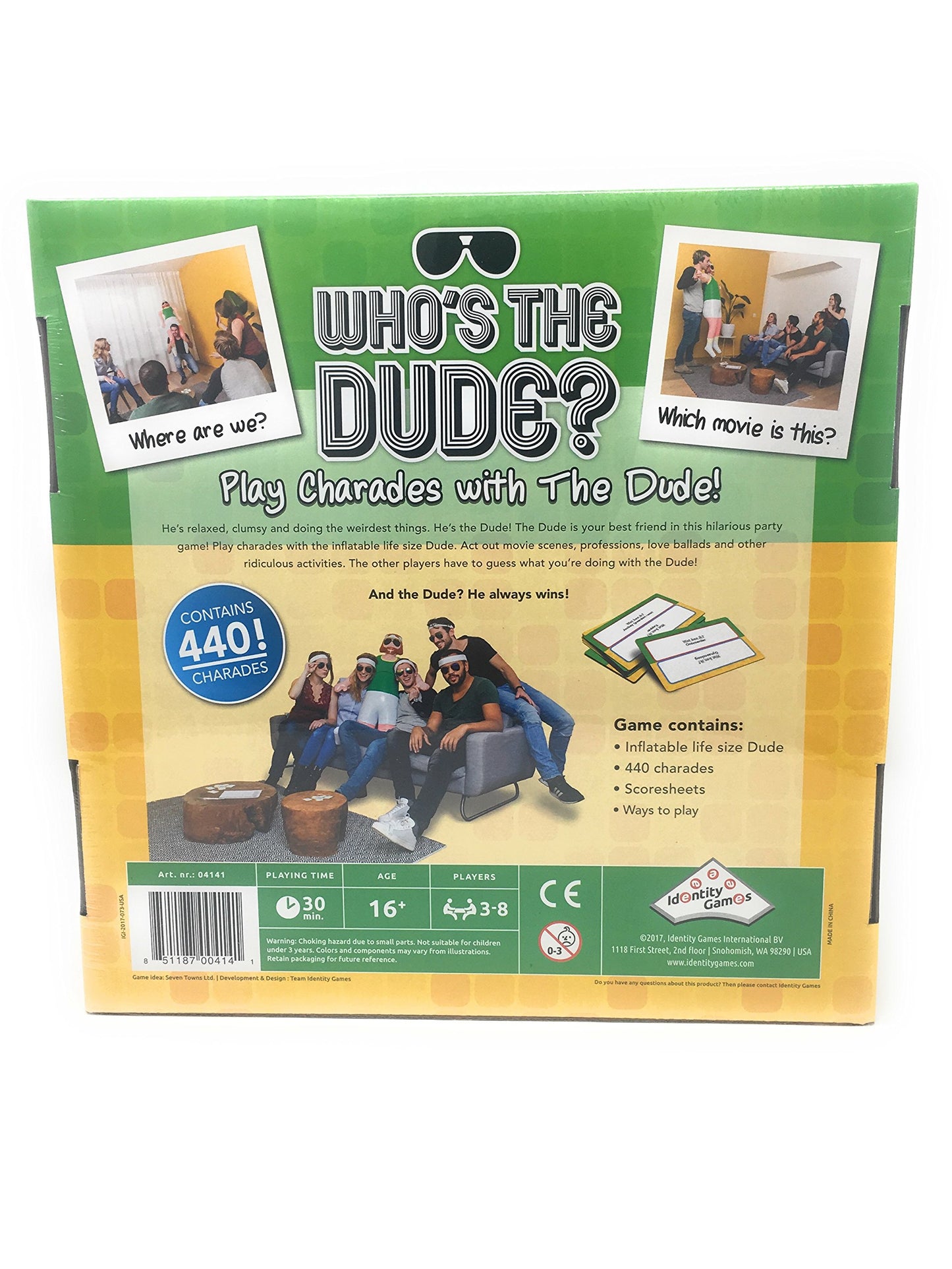 Identity Games Charades Game for Family Fun - Ages 16+, Cardboard, Green Yellow, Model IDG6010, 440 Hilarious Scenarios