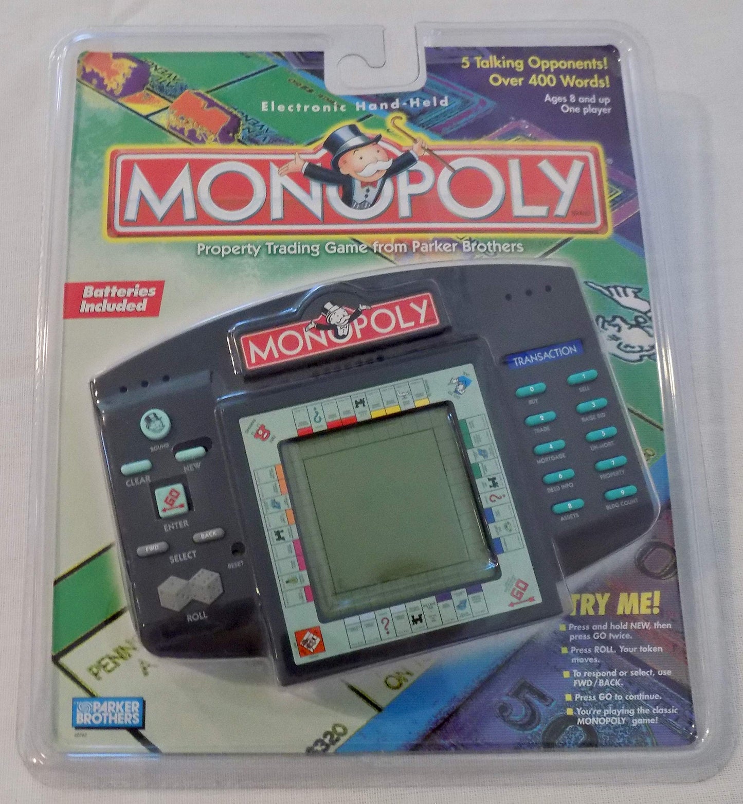 Hasbro Monopoly Electronic Handheld Game - Interactive LCD - 6"x7.1"x1.5"