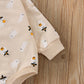 Fybitbo Halloween Baby Girl Boy Clothes Pumpkin Romper Sweatshirt Onesie Long Sleeve Bodysuit Top Fall Winter Outfit (Halloween Ghost Onesie,0-3 Months)