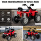 Costzon Kids Atv, 12V Four Wheeler Quad Electric Vehicle W/Forward/Backward Function, 2 Speeds, Music, Headlights, Storage Basket & Backrest, Toddler 4 Wheeler Toy Car For Boys Girls 3+ (Red)