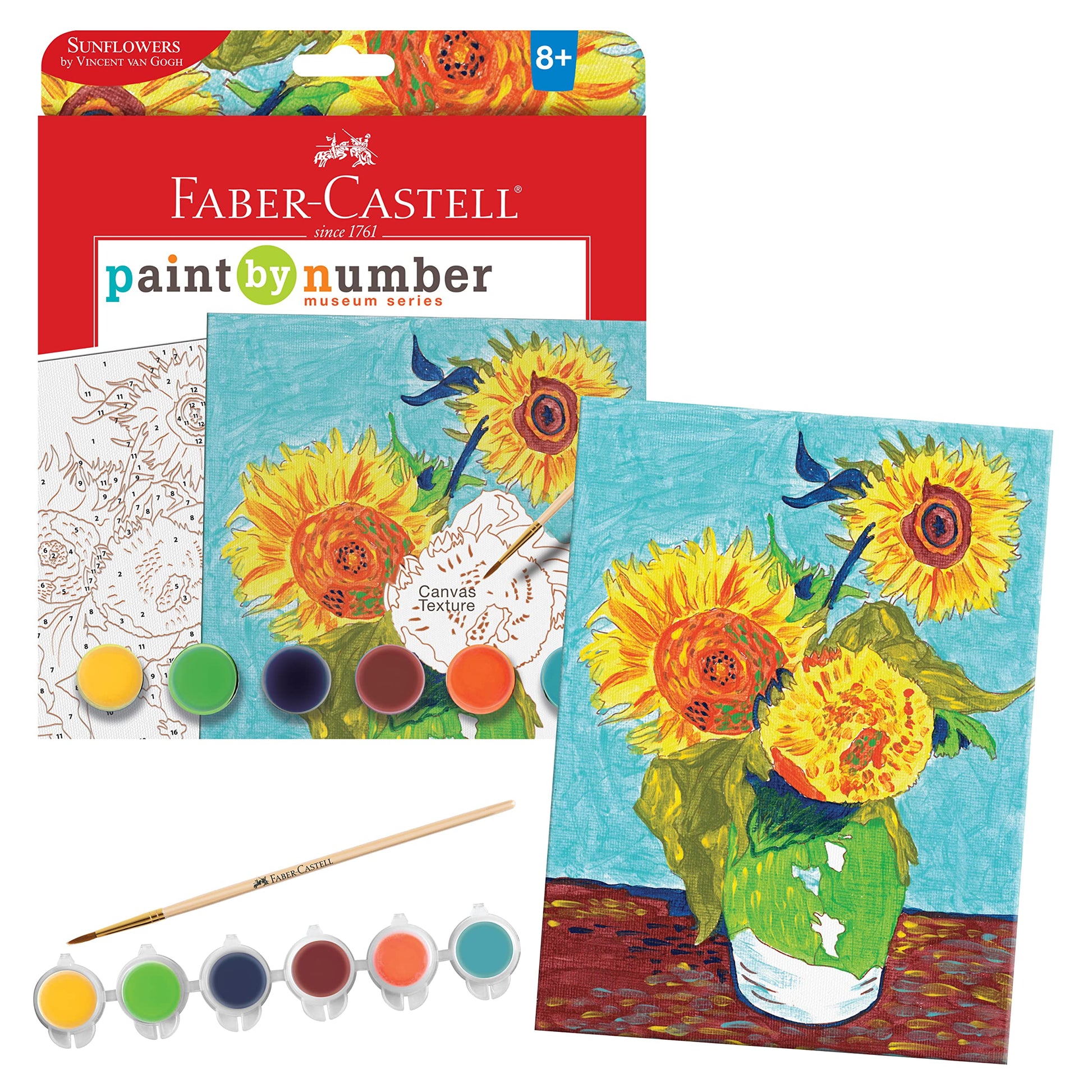 Faber-Castell Paint By Number Museum Series - Paint Your Own Sunflowers By Vincent Van Gogh (Packaging May Vary)