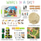 59 PCS Farm Sensory Bin - Sandbox with Lid, 2.2 LB Sensory Sand Kit for Boys, Toddler Farm Toys, 3 Take Apart Construction Truck