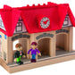 Eichhorn Wooden Soundstation For Trains Sets (4 Piece), Brown
