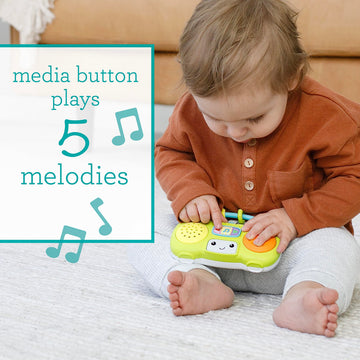 Infantino Music & Light Pretend Mini Boombox - Fine Motor Skills With Melodies & Sounds For Infants & Toddlers, 6M+