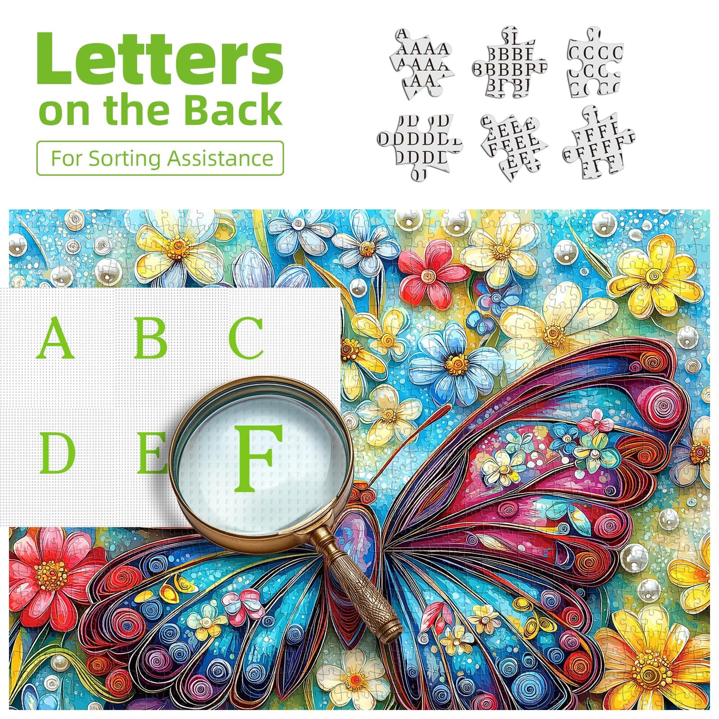 500 Piece Puzzles for mature-themeds Clearance  3D Butterfly & Springtime Flowers Jigsaw Puzzle for mature-themeds for enhanced Gifts Party Games Family Fun  20X20 in Dust Free Puzzle