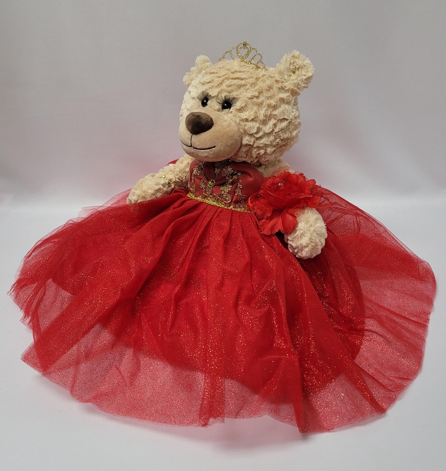 KINNEX COLLECTIONS SINCE 1997 20'' Quince Anos Quinceanera Last Doll Teddy Bear with Dress (Centerpiece) ~ ARC16832-14 (Red)