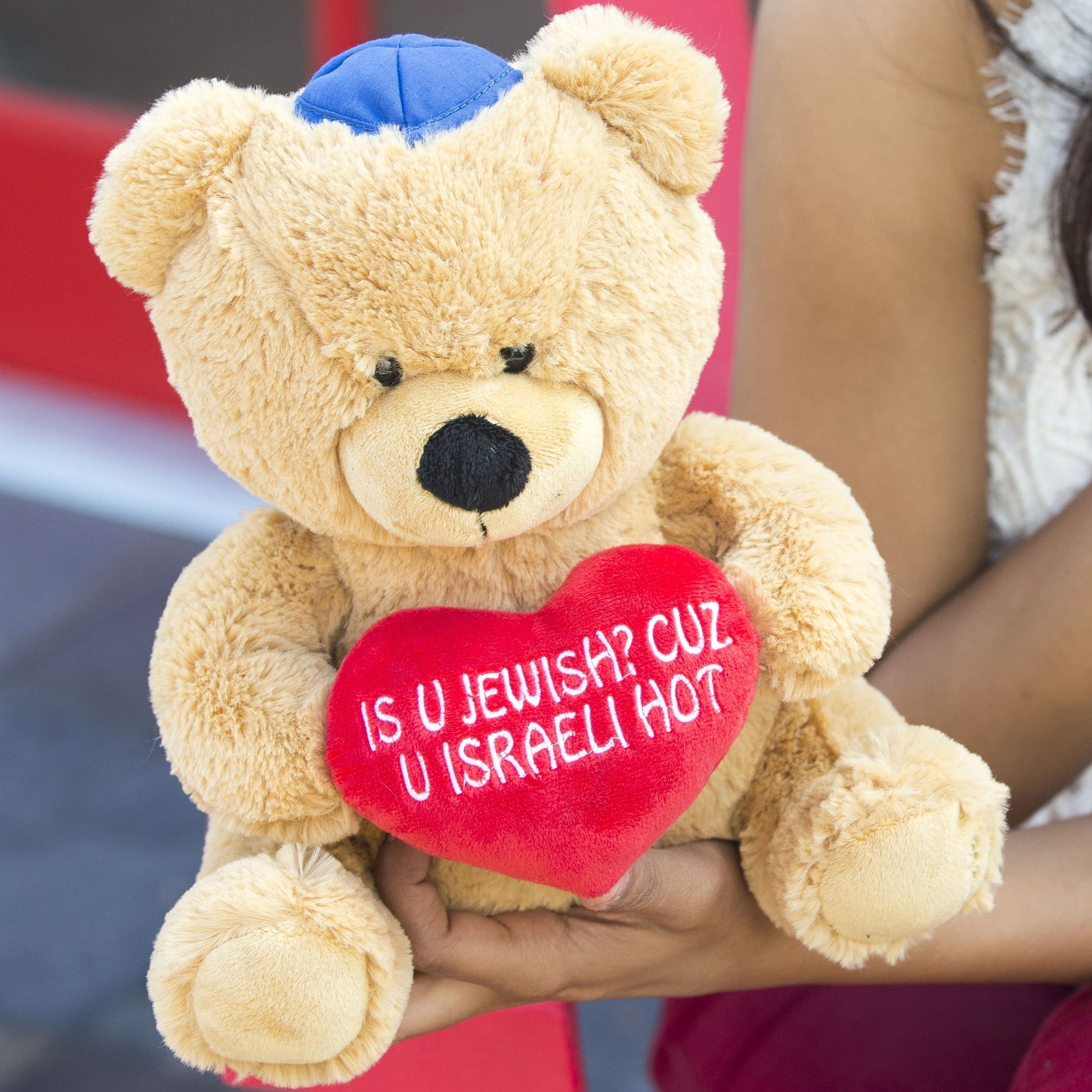 Hollabears 10' Is U Jewish? Cuz U Israeli Hot Teddy Bear Hanukkah Funny Plush Gift