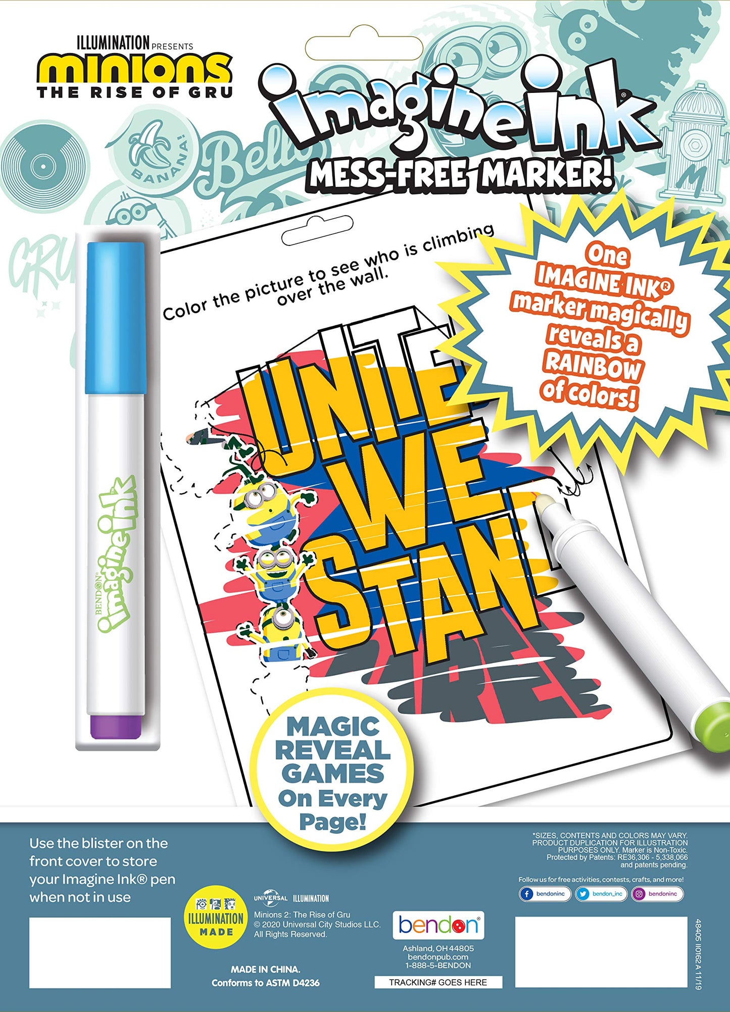 Despicable Me Minions Rise of Gru 16-Page Imagine Ink Coloring Book with Mess Free Marker 48405
