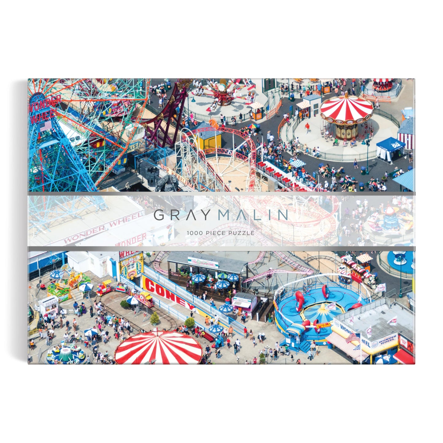 Galison Gray Malin Coney Island - 1000 Piece Puzzle with Eye Catching Aerial Photography of Iconic NYC Beach from A La Plage Art