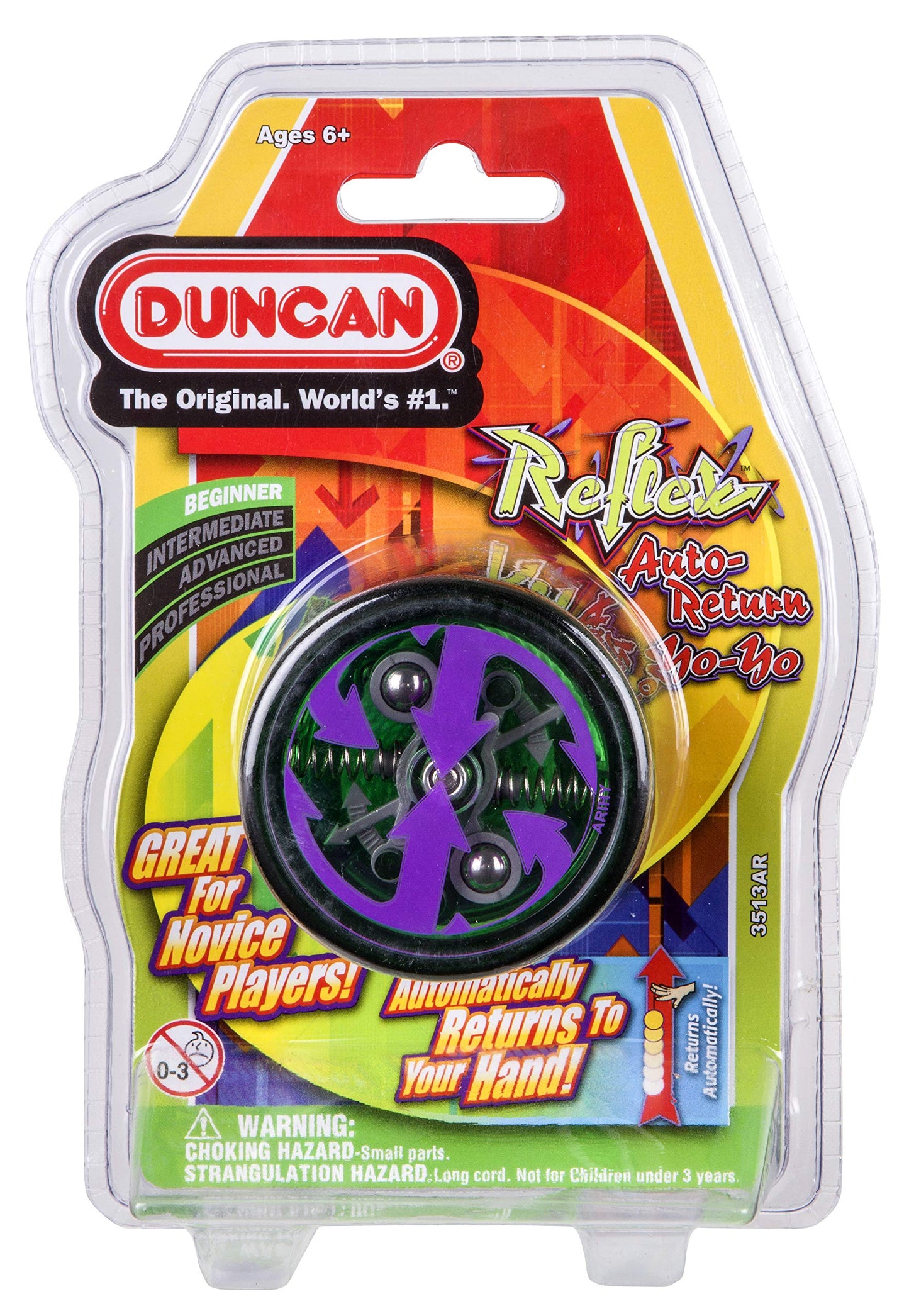 Duncan Toys Reflex Auto Return Yo-Yo, Beginner String Trick Yo-Yo, Green