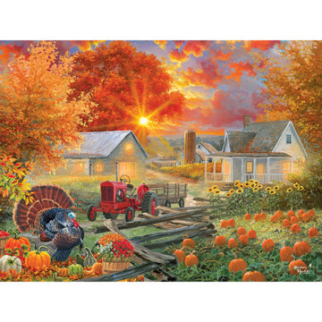 Roseart - Abraham Hunter - The Pumpkin Harvest - 500 Piece Jigsaw Puzzle For Adults