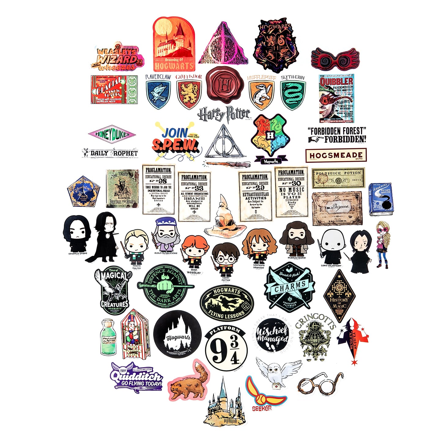 Conquest Journals Harry Potter Ravenclaw Vinyl Stickers, Unique Stickers Including Holograms, Waterproof And Uv Resistant, Great For All Your Gadgets, Potterfy All The Things (120 Pack Variety Bundle)