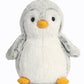 Aurora Playful Pompom Penguin Stuffed Animal - Vibrant Companions - Endless Fun - Gray 9 Inches
