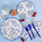 Durony 350 Pieces Blue & White Floral Party Supplies 7 Inch 9 Inch Disposable Elegant Flower Paper Plates Napkins Cups Tableware