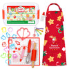 Carolart Baking Sets for Kids with Apron, Kids Cookie Cutter Set with 14 Assorted Cookie Cutters and 1 Sandwich Cutter, Kids Coo