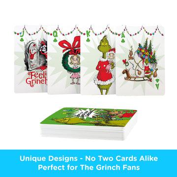 Aquarius Grinch Playing Cards – Deck Of Cards For Your Favorite Card Game-Officially Licensed Ginch Merchandise & Collectibles-Poker Size W Linen Finish