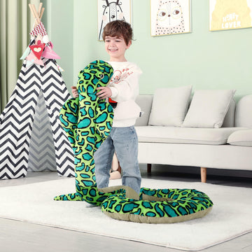 Ikasa Giant Snake Stuffed Animal Plush Toy,106' Large Cobra Cute Jumbo Soft Toys,Huge Big Size Fluffy Plushy Fat Oversized Plushie,Gifts For Kids