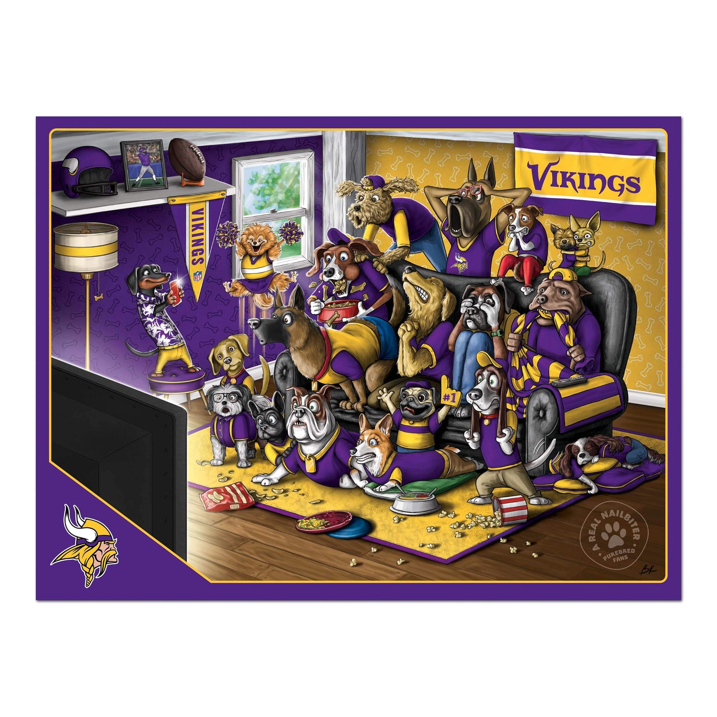 YouTheFan NFL Minnesota Vikings 500pc Puzzle - Cardboard, Team Colors, Model 2502106