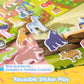 JOYIN 3Pcs Puffy Sticker Books, Reusable Sticker Activity Books for Kids, Travel Toys for Airplane, Cute Restickable Stickers, C