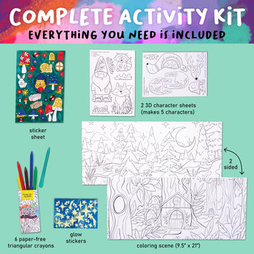 Creativity For Kids Wonder Worlds 3D Coloring Craft Kit: Enchanted Forest - Coloring Craft Kit For Kids, Diy Kit For Girls And Boys, Kids Gifts For Ages 5-8+