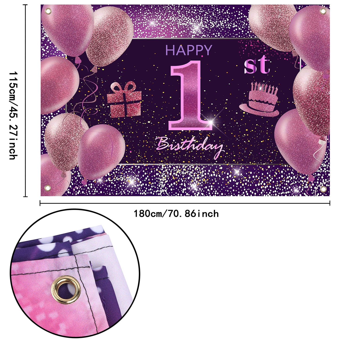 61St Birthday Decorations For Girls Imisi Happy Birthday Banner Pink Decorations For A Party Birthday Backdrop For Women