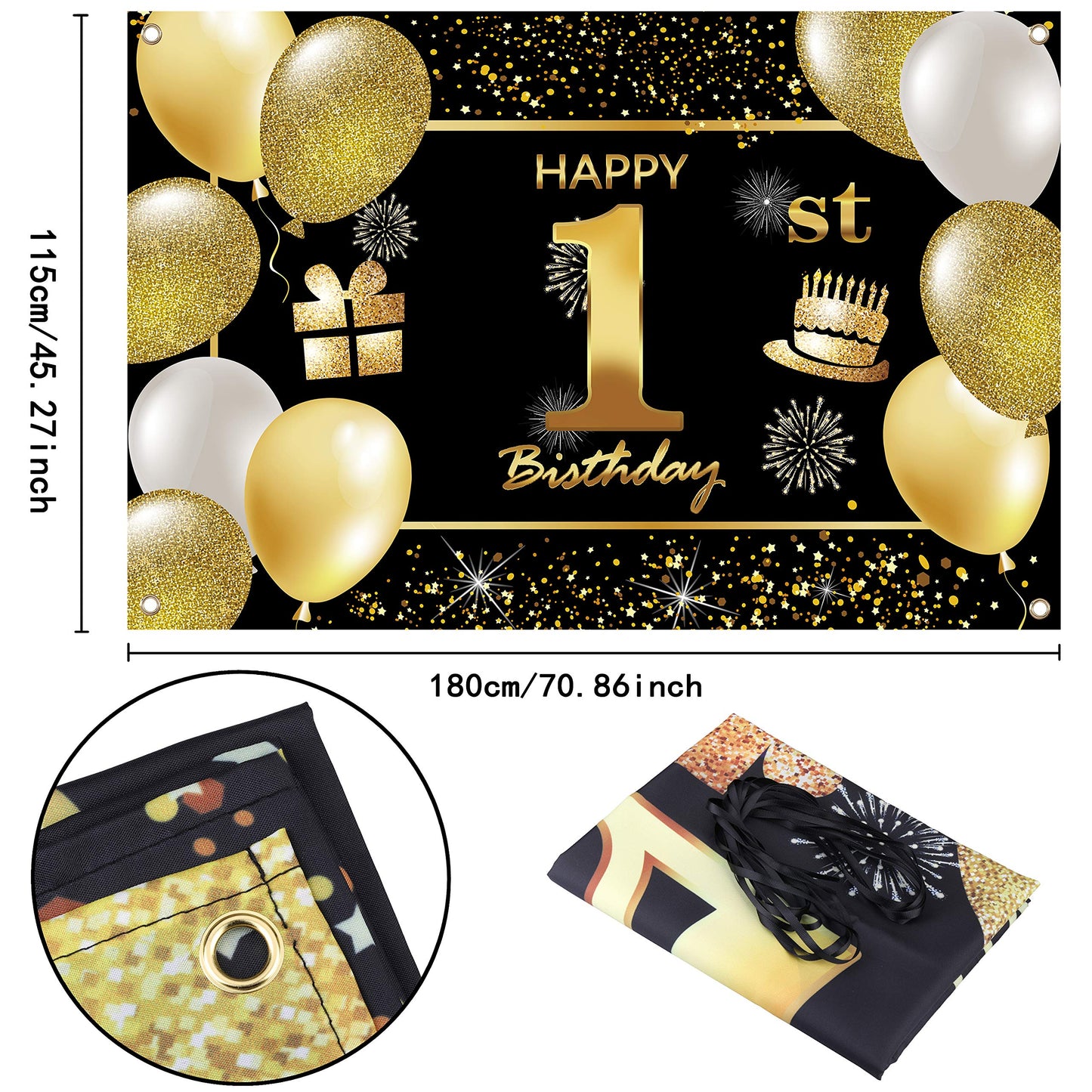 1St Happy Birthday Banner Birthday Decorations For Men Birthday Party Decorations Birthday Backdrop