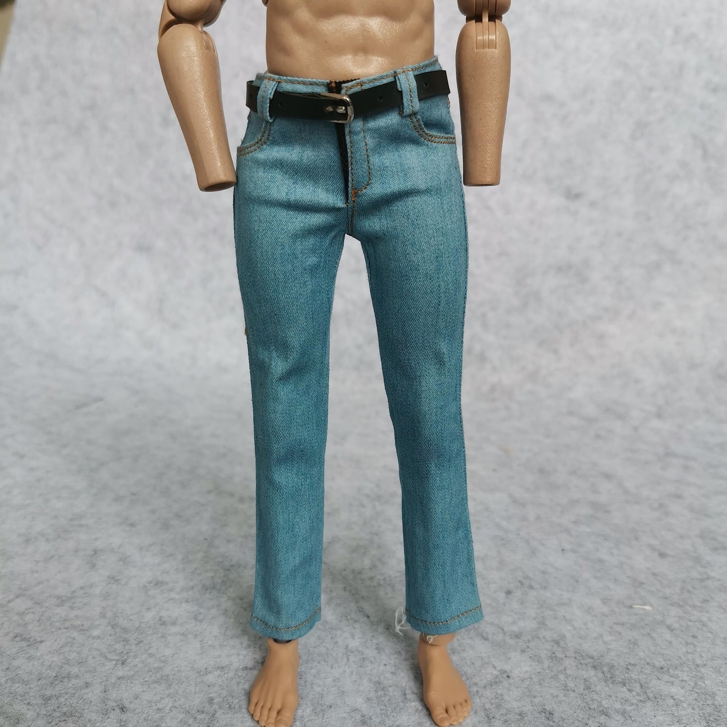 1/6 Custom Scale Blue Jeans Pants For 12'' Male Action Figure Doll Clothes Toy (Light Blue)