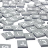Cleverdelights 100 Wood Letter Tiles - Gray Color - Complete Set - Game Replacement Pieces