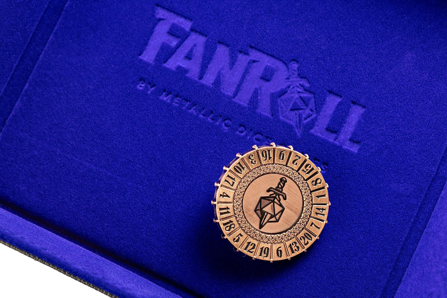 Metallic Dice Games Fanroll Metal d20 Spinner: Antique Copper