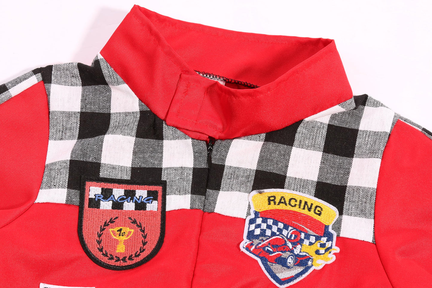 Kids Race Car Driver Costume Boys Racer Jumpsuit With Car Cap Halloween (5-6 Years)