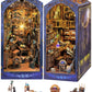 Quanquer Diy Book Nook Kit - Diy Dollhouse Booknook With Led Light - 3D Wooden Puzzle Miniature House Kits - Craft For Adults - Bookshelf Insert Decor - Gifts Family And Friends(Magic Laboratory)
