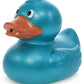 DolliBu Metallic Blue Duck Bath Buddy Squirter - Floating Blue Duck Rubber Bath Toy  Fun Water Squirting Bath Time Play for Toddlers  Animal Toy for Bathtub  Beach  and Pool for Girls and Boys
