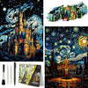 2 Pack Night Glow Scratch Art Rainbow Painting Paper, Magic Glow-in-the-Dark Scraping, Van Gogh Style Creative Craft Set, Fun DI