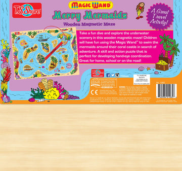 Bendon Ts Shure Mermaids Sea Life Magic Wand Magnetic Maze With 3 Magnets And Magnetic Magic Wand Pre-School Learning 50461