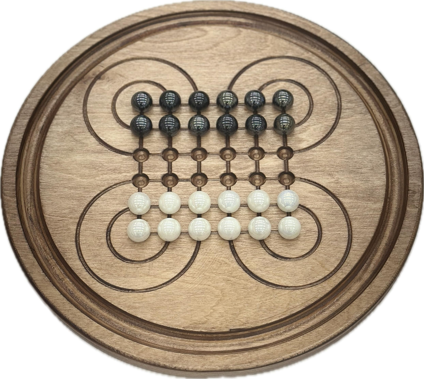 Surakarta Board Game - 9.5'' Roundabouts - Congkak - Sungka - Ayoayo - Adi -Traditional Marbles Games - Infinity Checkers - Made
