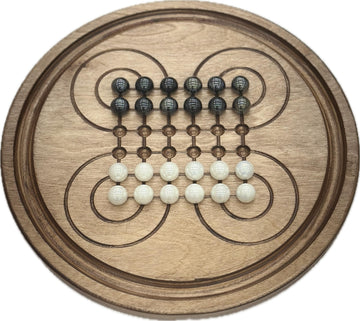 Surakarta Board Game - 9.5'' Roundabouts - Congkak - Sungka - Ayoayo - Adi -Traditional Marbles Games - Infinity Checkers - Made