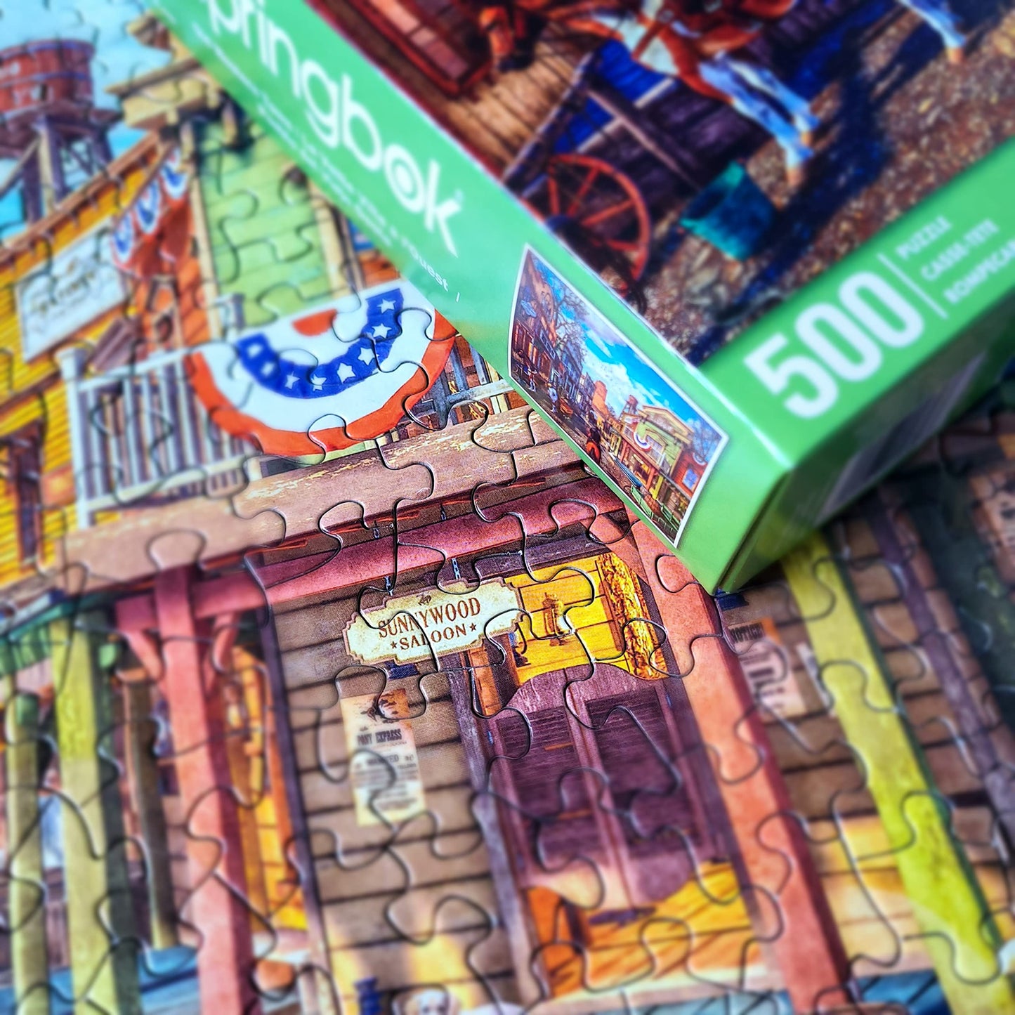 Springbok'S 500 Piece Jigsaw Puzzle Old Western Town - Made In Usa