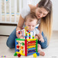 Play22 Wooden Activity Play Cube 6-in-1 for Baby, Removable Bead Maze, Shape Sorter, Abacus, Stacking Cups, Multicolor, Model 6013