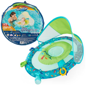 Swimways Baby Spring Float Splash N Play, Baby Float With Canopy & Upf Protection, Baby Pool Toys & Swimming Pool Accessories Fo