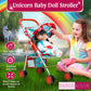 Fash N Kolor® Doll Stroller With Doll Feeding Bottles For Toddlers Boys, Girls, Little Kids - Toy Stroller With Bottom Storage Basket, Foldable Frame, Canopy, Seatbelt, Dolls Gift